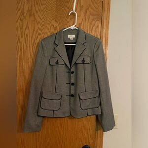 Loft blazer suit jacket contrast piping size 10 like new